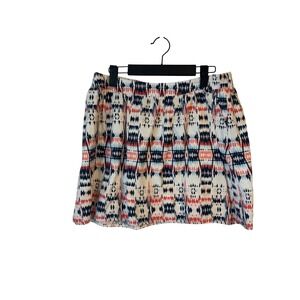 Old Navy Womens Ikat Geometric Print Mini Skirt Navy Coral White Boho Size M